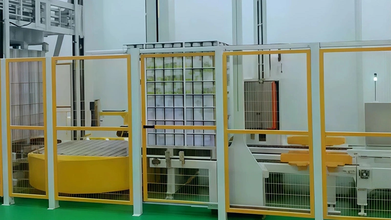 Automatic Inline Turntable Pallet Wrapper